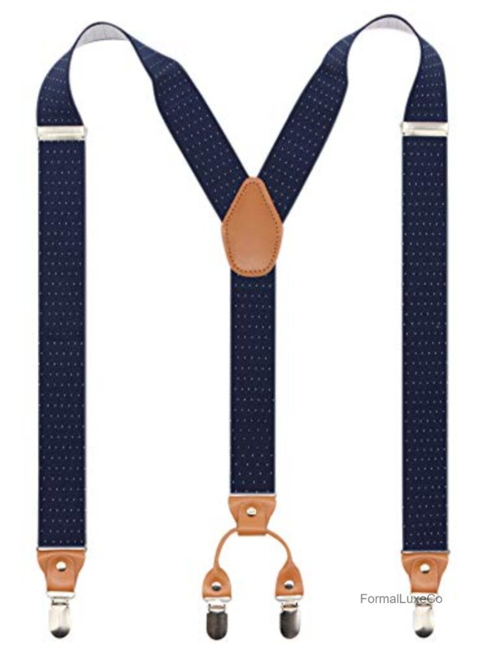 Men's Y-Back Elastic Suspenders with Metal Clips Adjustable